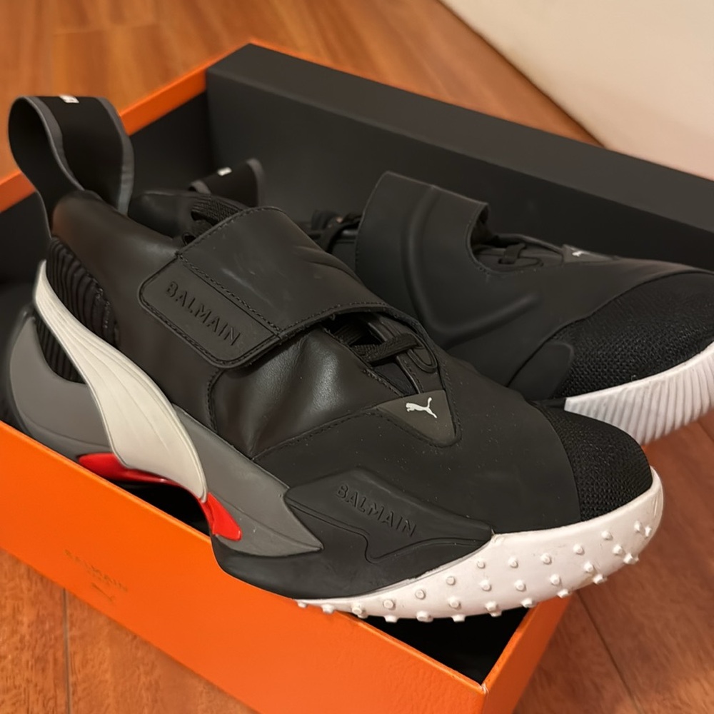 Balmain Black and White Women's Shoes